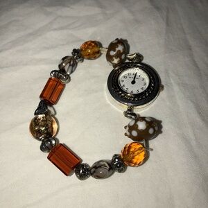 Narmi Beaded Stainless Steel Back Watch